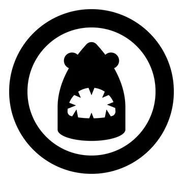 Shark head icon in circle round black color vector illustration image solid.. Stock Illustration