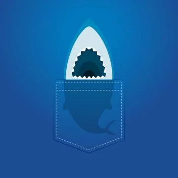 A shark head inside the pocket Stock Illustration