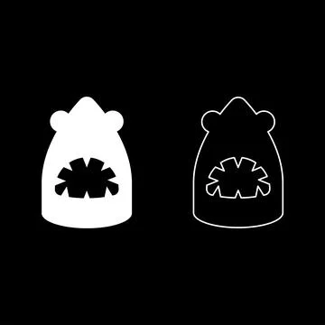 Shark head set icon white color vector illustration image solid fill outlin.. Stock Illustration