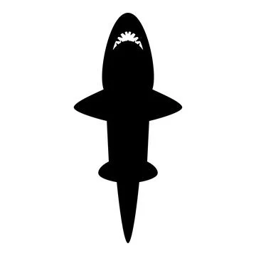 Shark icon black color vector illustration image flat style Stock Illustration