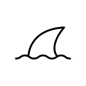 Shark icon - black vector 库存插图