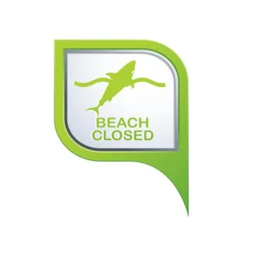 Shark icon on green pointer Stock Illustration