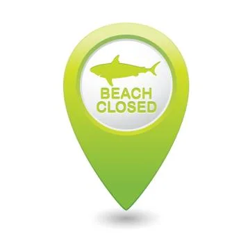 Shark icon green pointer Stock Illustration