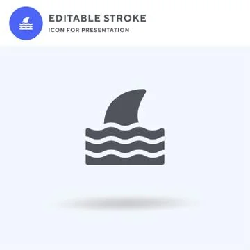 Shark icon vector, filled flat sign, solid pictogram isolated on white, logo Stock Illustration