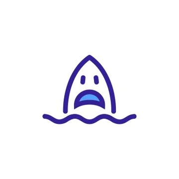 Shark icon vector. Isolated contour symbol illustration Illustrazione stock