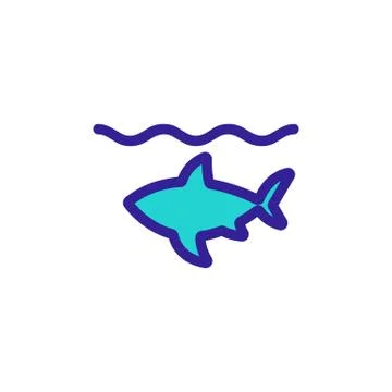 Shark icon vector. Isolated contour symbol illustration 스톡 일러스트