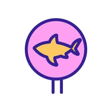 Shark icon vector. Isolated contour symbol illustration 스톡 일러스트