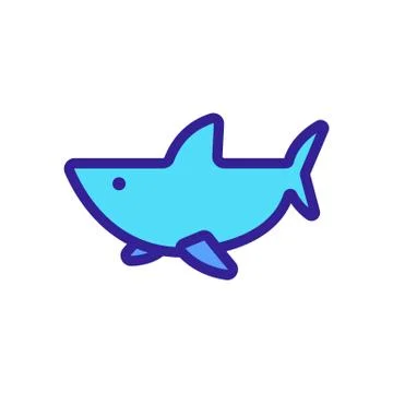 Shark icon vector. Isolated contour symbol illustration Stock Illustration