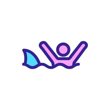 Shark icon vector. Isolated contour symbol illustration Illustrazione stock