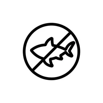 Shark icon vector. Isolated contour symbol illustration Illustrazione stock
