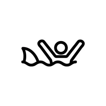 Shark icon vector. Isolated contour symbol illustration Illustrazione stock