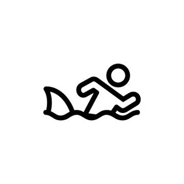 Shark icon vector. Isolated contour symbol illustration Stock Illustration