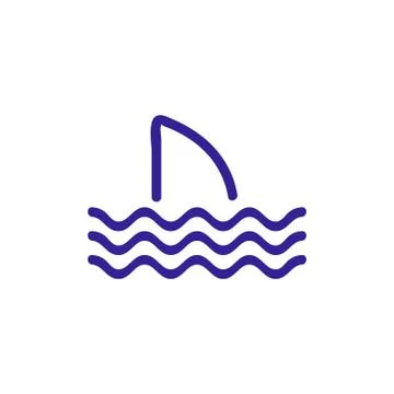 Shark icon vector. Isolated contour symbol illustration 스톡 일러스트