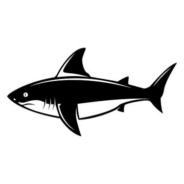 Shark illustration. Design elements for logo, label, emblem, sign, menu. Vect Illustrazione stock