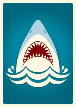 Shark jaws.vector background illustration Stock Illustration