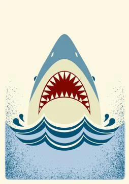 Shark jaws.vector color illustration Stock Illustration