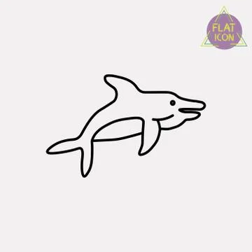 Shark line icon Stock Illustration