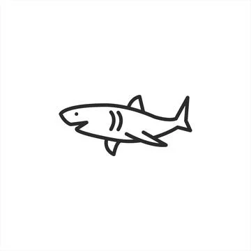 Shark Line Icon Stock Illustration