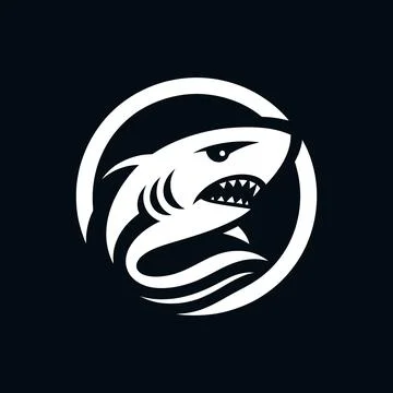 Shark Logo in a Circle Stock Illustration