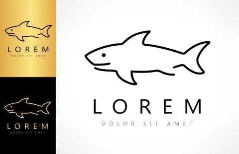 Shark logo. Shark Linear Logo design. Stock Illustration