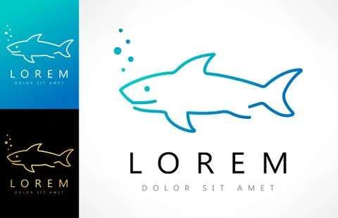 Shark logo. Shark Linear Logo design. Stock-Illustration