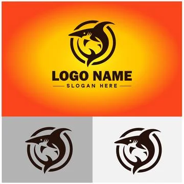 Shark logo vector art icon graphics for company brand business icon shark l.. Stock Illustration