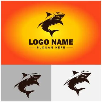 Shark logo vector art icon graphics for company brand business icon shark l.. Stock Illustration