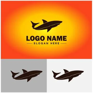 Shark logo vector art icon graphics for company brand business icon shark l.. Stock Illustration