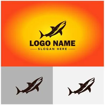 Shark logo vector art icon graphics for company brand business icon shark l.. Stock Illustration