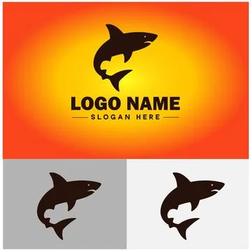 Shark logo vector art icon graphics for company brand business icon shark l.. Stock Illustration