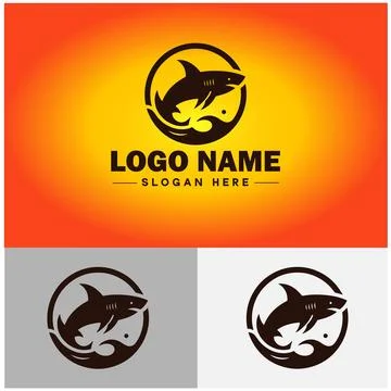 Shark logo vector art icon graphics for company brand business icon shark l.. Illustrazione stock