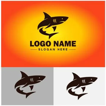 Shark logo vector art icon graphics for company brand business icon shark l.. Stock Illustration