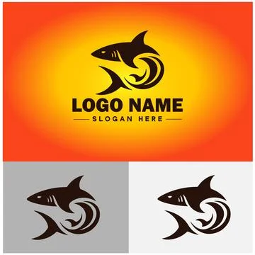 Shark logo vector art icon graphics for company brand business icon shark l.. Stock Illustration