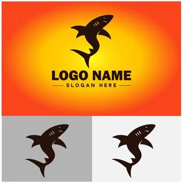 Shark logo vector art icon graphics for company brand business icon shark l.. Stock Illustration