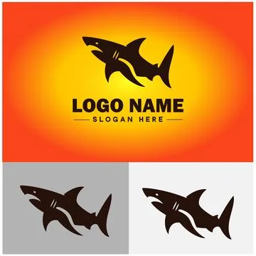 Shark logo vector art icon graphics for company brand business icon shark l.. Stock Illustration