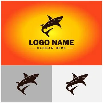 Shark logo vector art icon graphics for company brand business icon shark l.. Stock Illustration