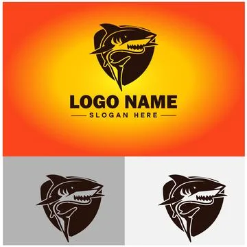 Shark logo vector art icon graphics for company brand business icon shark l.. Stock Illustration