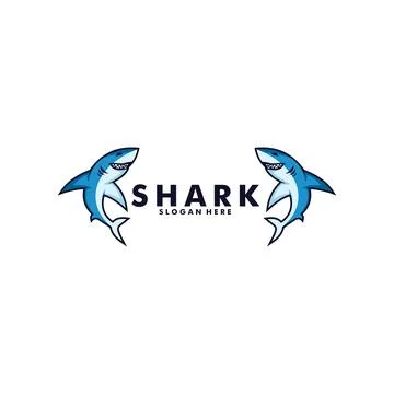 Shark logo vector, Fish Shark Vector logo template Stock Illustration