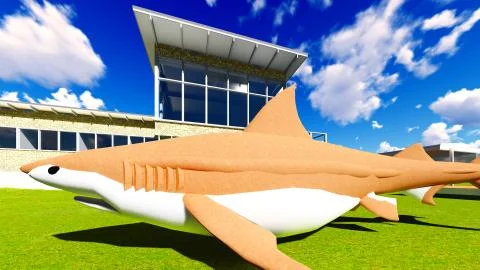 Shark lying on the ground Stock Illustration