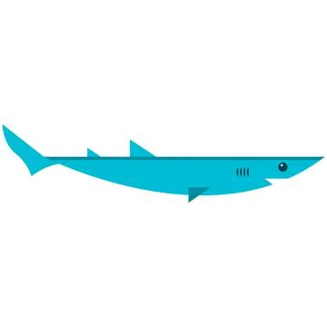 Shark ocean fish flat vector icon isolated on white Stock Illustration