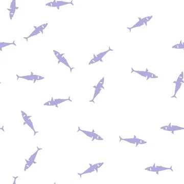 Shark ocean glyph seamless pattern 스톡 일러스트