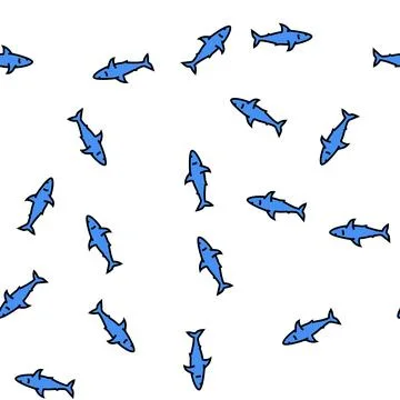 Shark ocean vector seamless pattern Stock Illustration