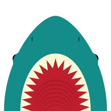 Shark with open mouth and sharp teeth Stock Illustration