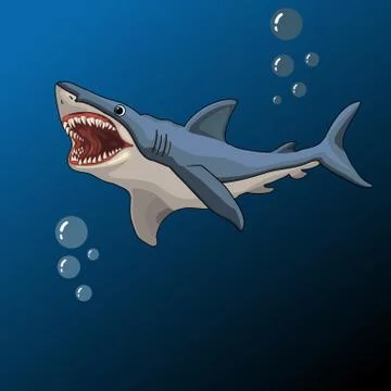 Shark open mouth, vector illustration Stock Illustration