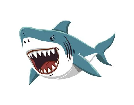 Shark with open mouth. vector illustration. Stock Illustration
