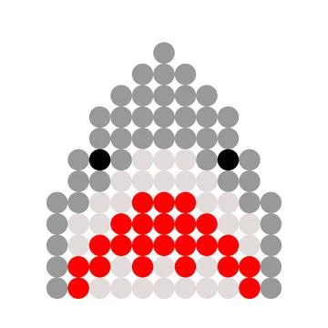 Shark pattern. Dots pixel Shark image. Vector Illustration of pixel art. 스톡 일러스트