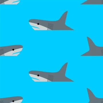 Shark pattern seamless. Marine predator background. Vector texture Illustrazione stock