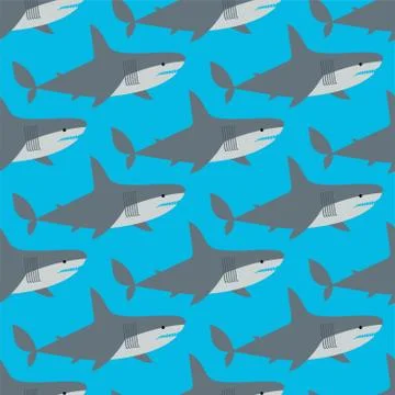 Shark pattern seamless. Marine predator background. Vector texture 스톡 일러스트