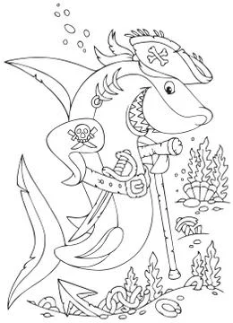 Shark pirate Stock Illustration
