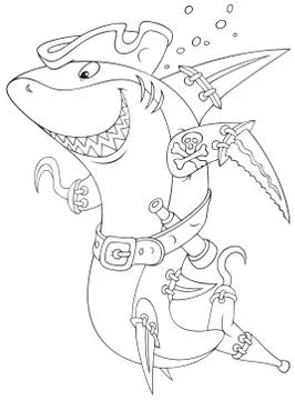 Shark pirate Stock Illustration